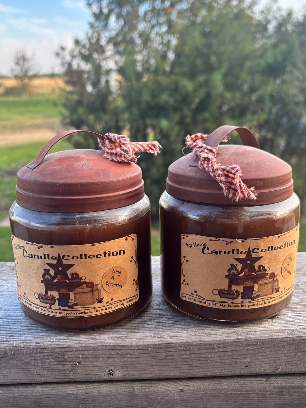 Rustic Brown Jar Candle - Pair